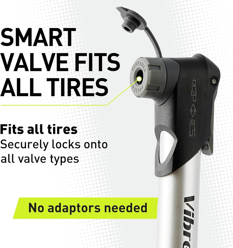 Vibrelli Mini Bike Pump - Presta & Schrader Bicycle Pump - 120 PSI Tire Pump for Road & MTB - No Valve Changing Needed - Image 2